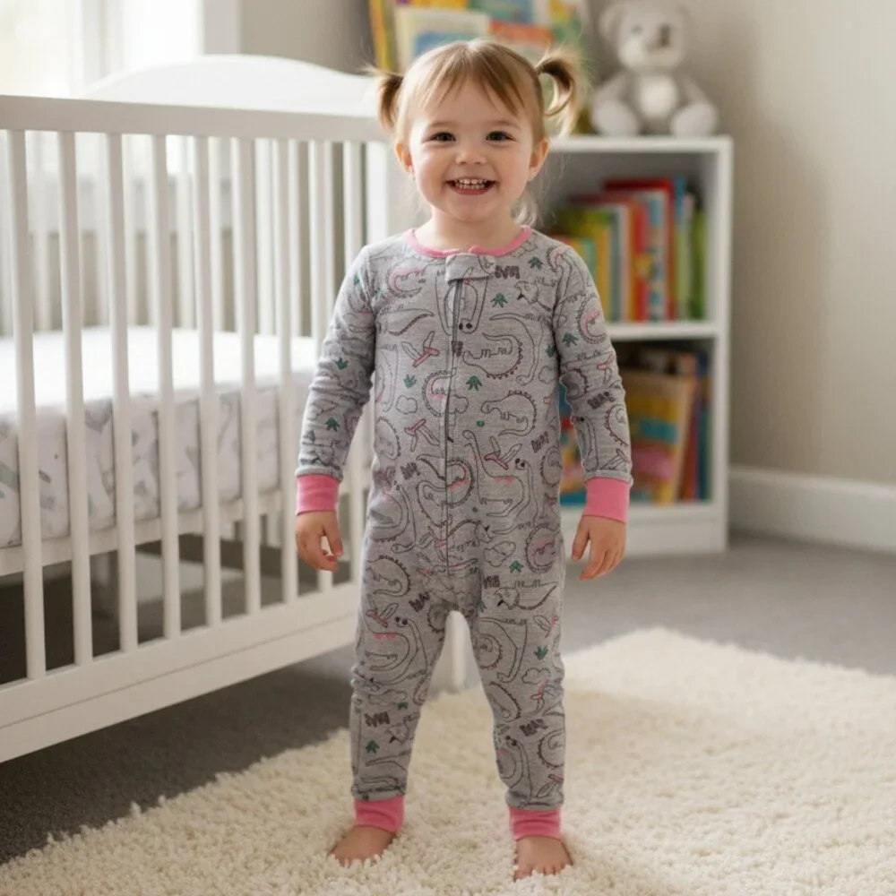 Carter's Dinosaur print knit footless PJs Pajamas 2T